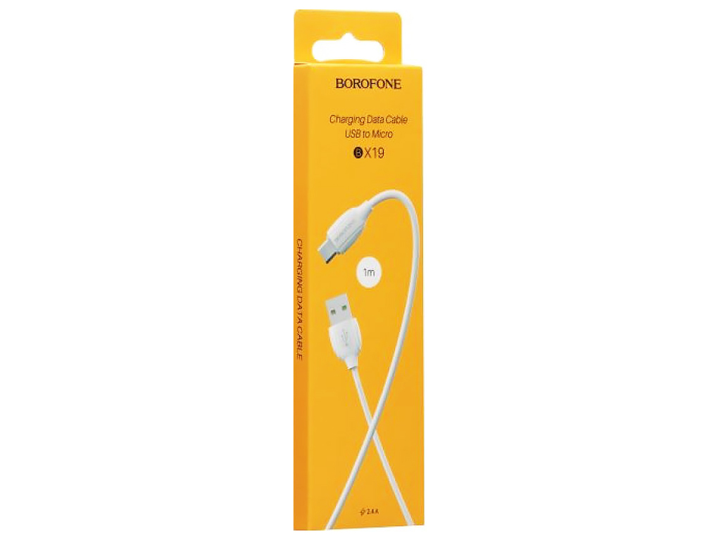 Кабель USB Borofone BX19 Benefit Micro М'ята упаковка, Білий