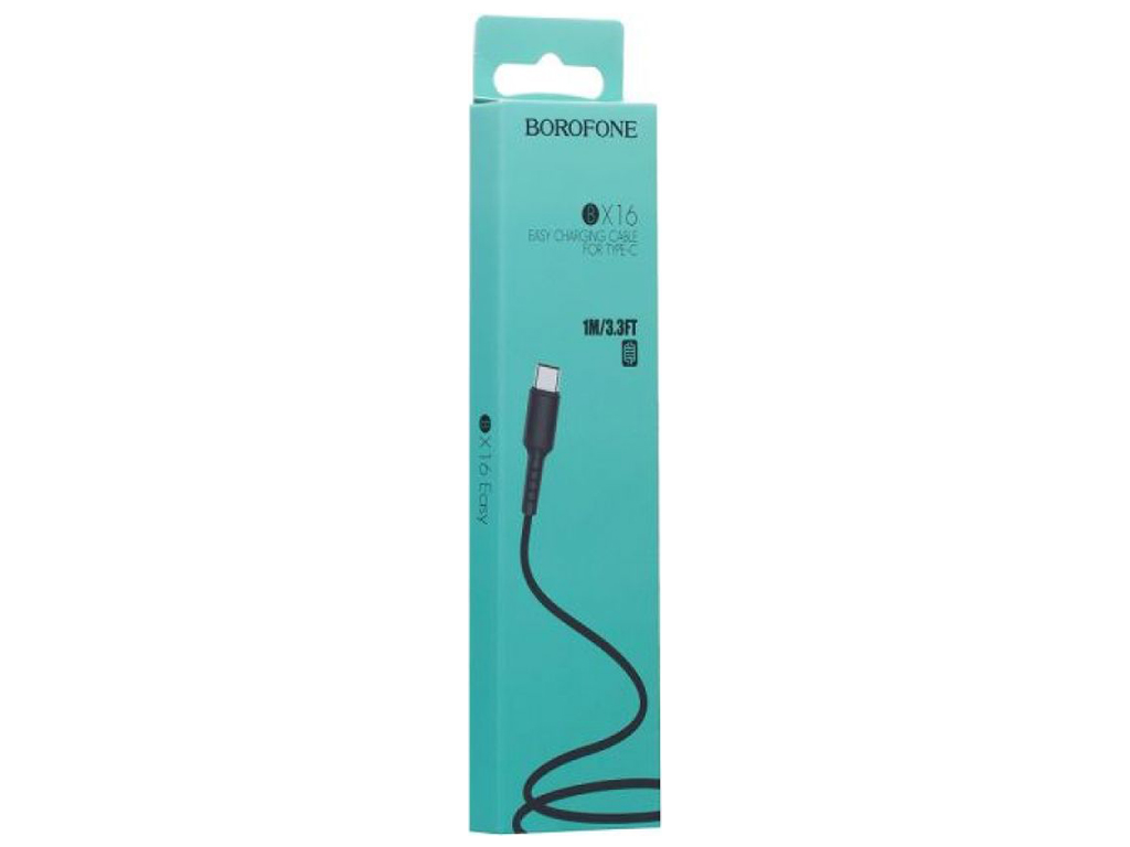 Кабель USB Borofone BX16 Type-C М'ята упаковка, Чорний
