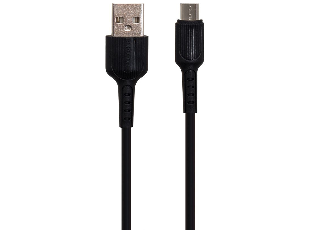 Кабель USB Borofone BX16 Micro М'ята упаковка, Чорний