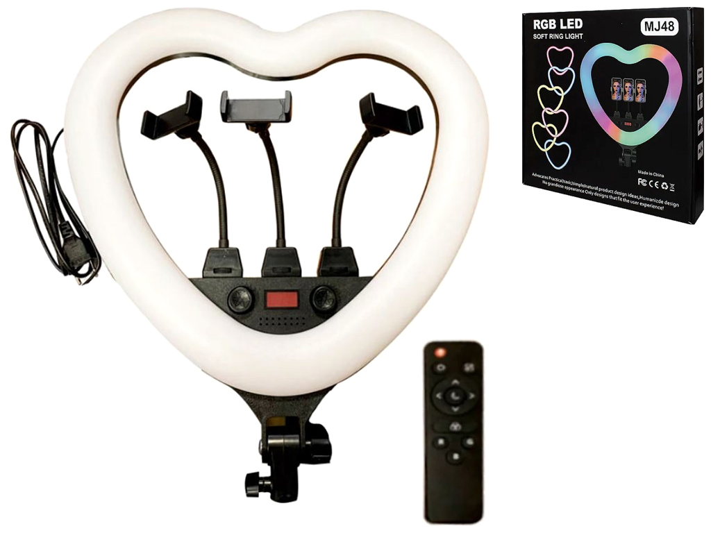 Лампа RGB MJ48 48cm Remote (Heart Style) м'ята упаковка, Колір Чорний