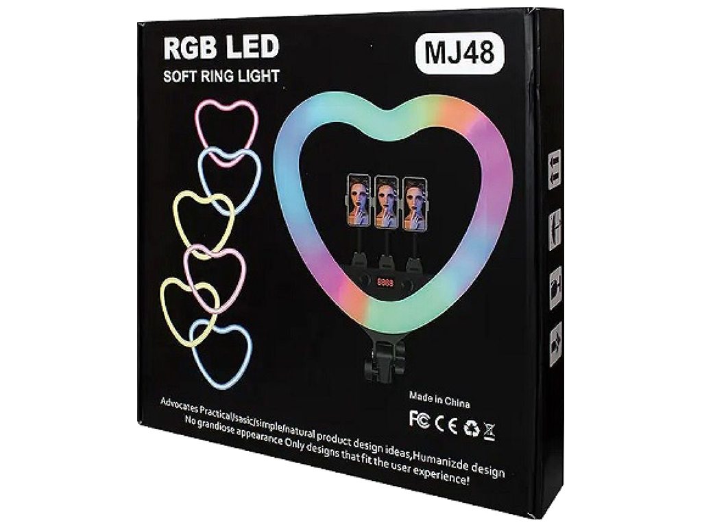Лампа RGB MJ48 48cm Remote (Heart Style) м'ята упаковка, Колір Чорний