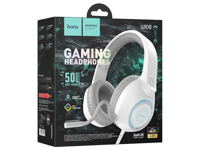 Игровые Наушники Hoco W108 Sue мятая упаковка, Белый
