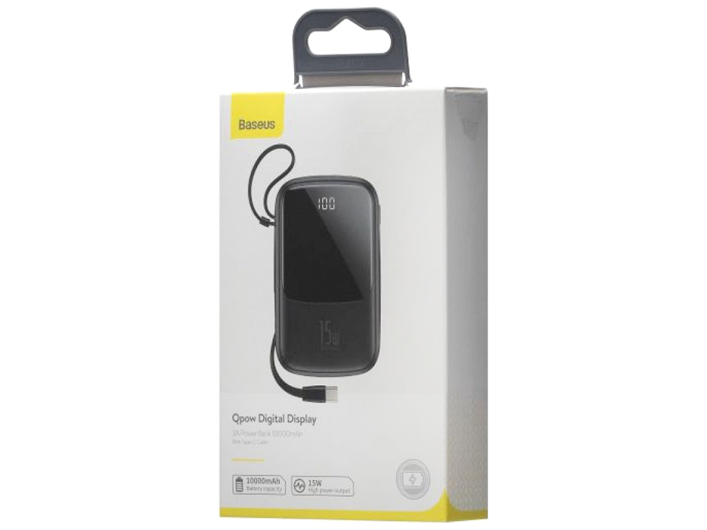 Універсальна мобільна батарея Baseus PPQD-B Q Pow With IP 3A 15W 10000 mAh Колір Чорний