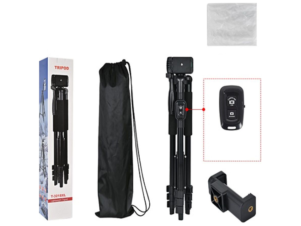 Штатив T-3218XL 1.8м Remote, Цвет Черный