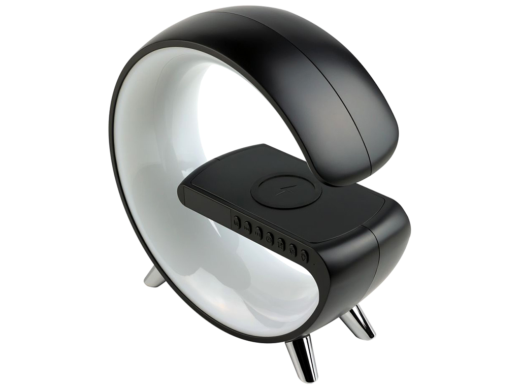 Бездротовий зарядний пристрій з с RGB Light/Alarm Clock/Desk Lamp 15W, Колір Чорний