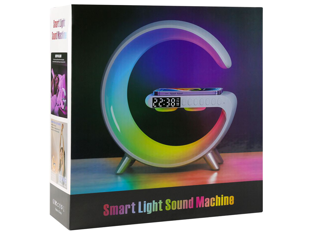 Бездротовий зарядний пристрій з с RGB Light/Alarm Clock/Desk Lamp 15W, Колір Чорний