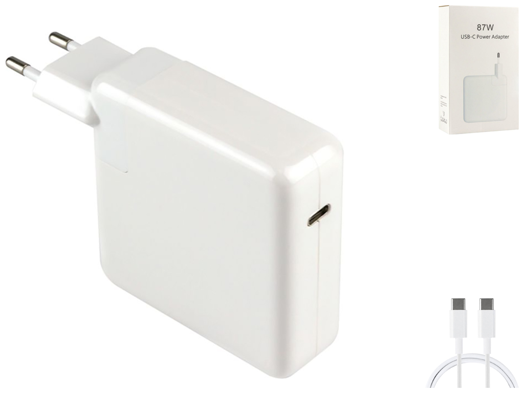 Сетевое Зарядное Устройство Macbook USB-C PD87W NO LOGO Цвет Белый
