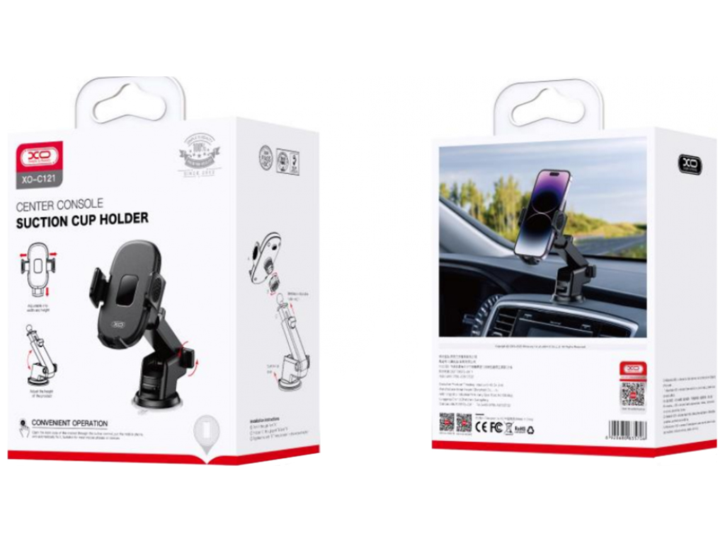 Автодержатель XO C121 Suction cup bracket Мятая упаковка Цвет Черный