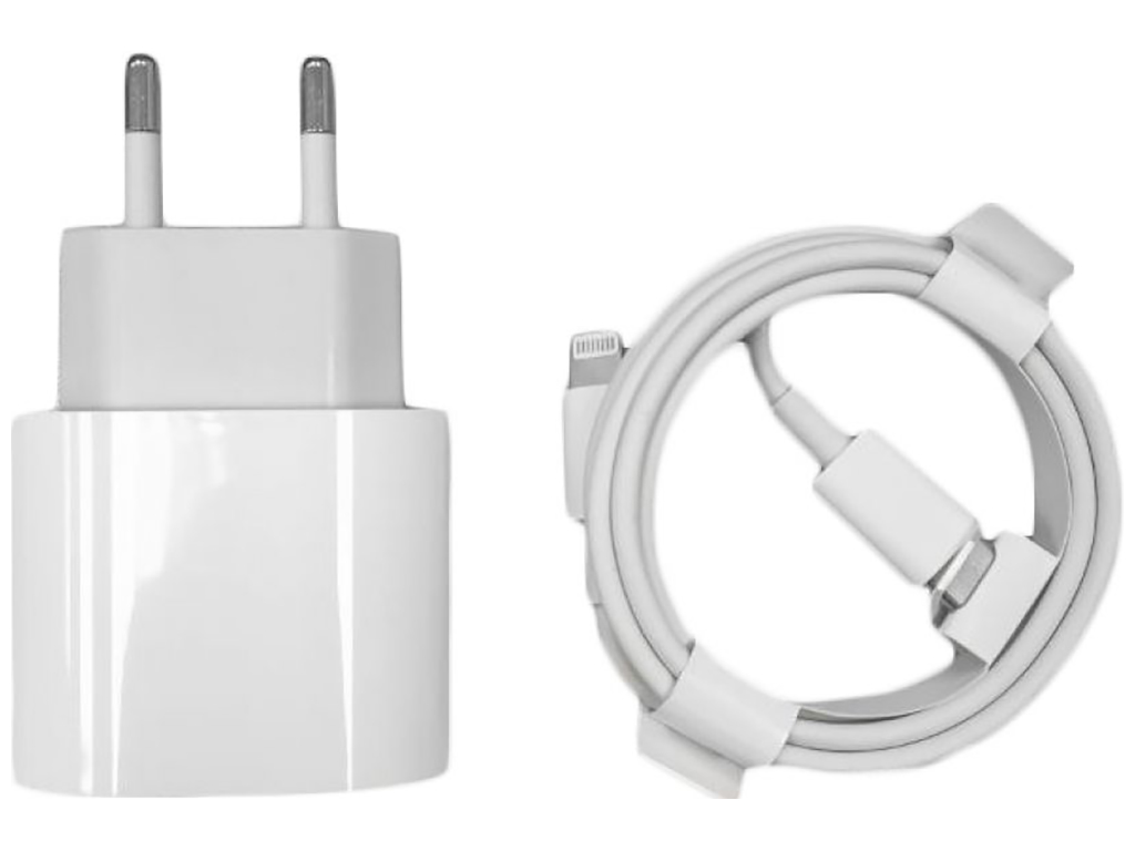 Сетевое Зарядное Устройство Apple PD 25W iPhone 14 Pro Max 1:1 Мятая упаковка Цвет Белый