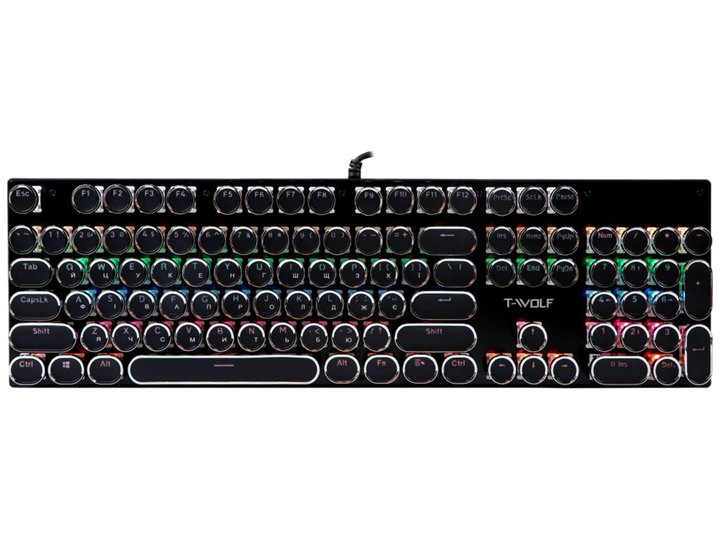 Клавіатура ігрова TWolf T75 punk LED Blue Switch, Колір Чорний
