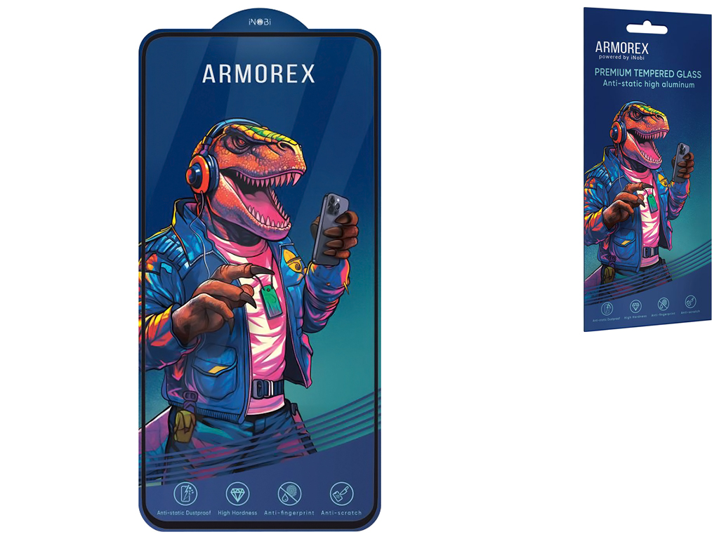 Защитное стекло ARMOREX 5D High-Alum Antistatic для Xiaomi Redmi 13C 4G/5G/Poco C65/M6, Цвет Черный