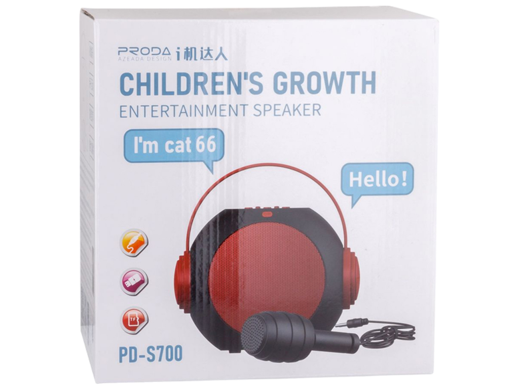 Колонка Proda PD-S700, Bluetooth 5.0, слот для карты памяти, 250×135×250мм, мятая упаковка, красный