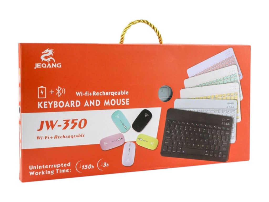 Бездротова клавіатура та миша Jeqang JB-350 Bluetooth charging, зелений