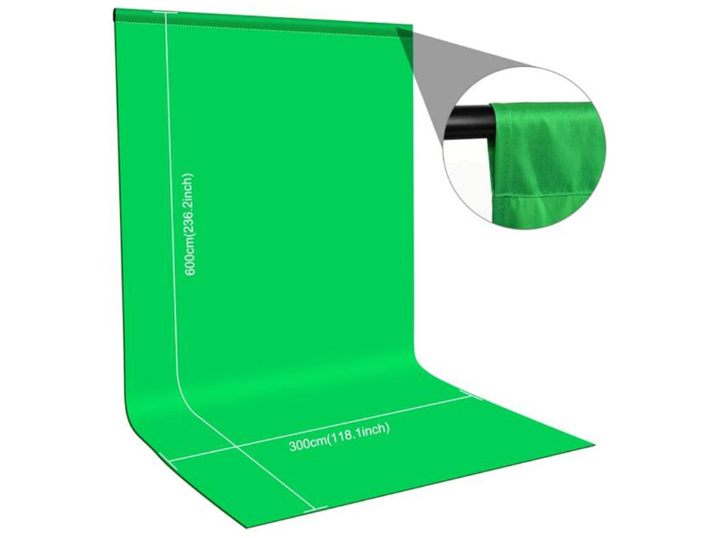 Тканинний фон Puluz PU5206, 3×6 м, матова поверхня, колір зелений