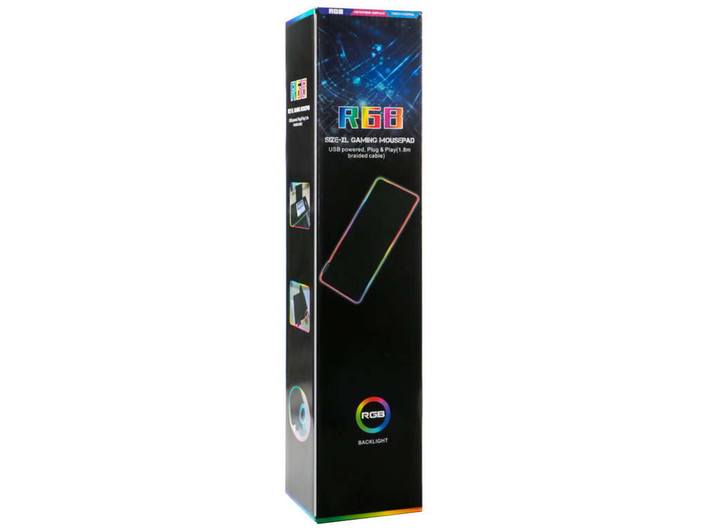 Коврик для мышки TWolf P4 RGB, резина, текстиль, 900×400×4мм, цвет черный