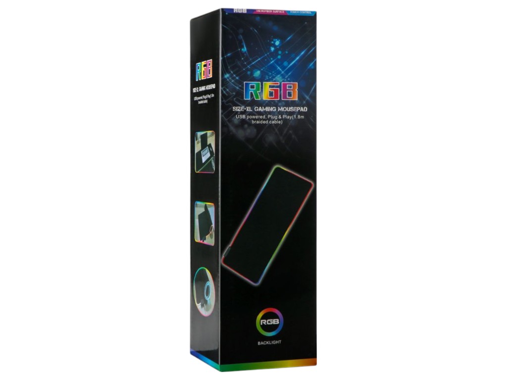 Коврик Twolf P2 Rgb, 800x300x3мм, подсветка Rgb, кабель 1,8м, резина и текстиль, цвет черный