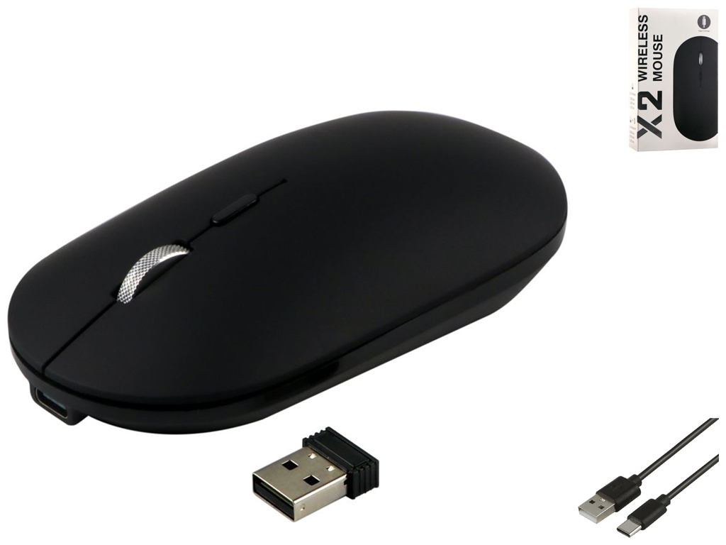 Беспроводная Мышь TWolf X2 Rechargeable 2.4G + Bluetooth Цвет Черный