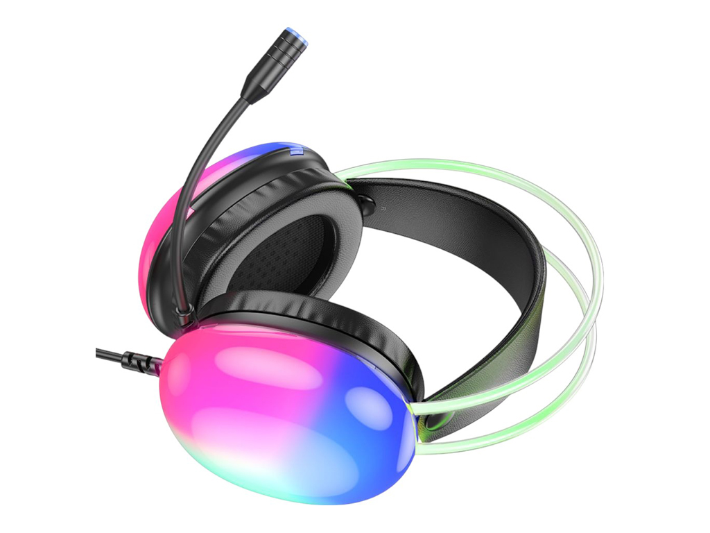 Игровые наушники Hoco W109 Plus Rich USB 7.1 channel, мятая упаковка, черный