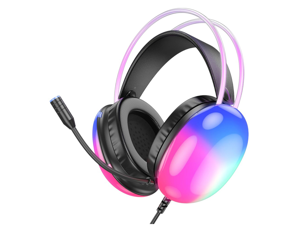 Игровые наушники Hoco W109 Plus Rich USB 7.1 channel, мятая упаковка, черный