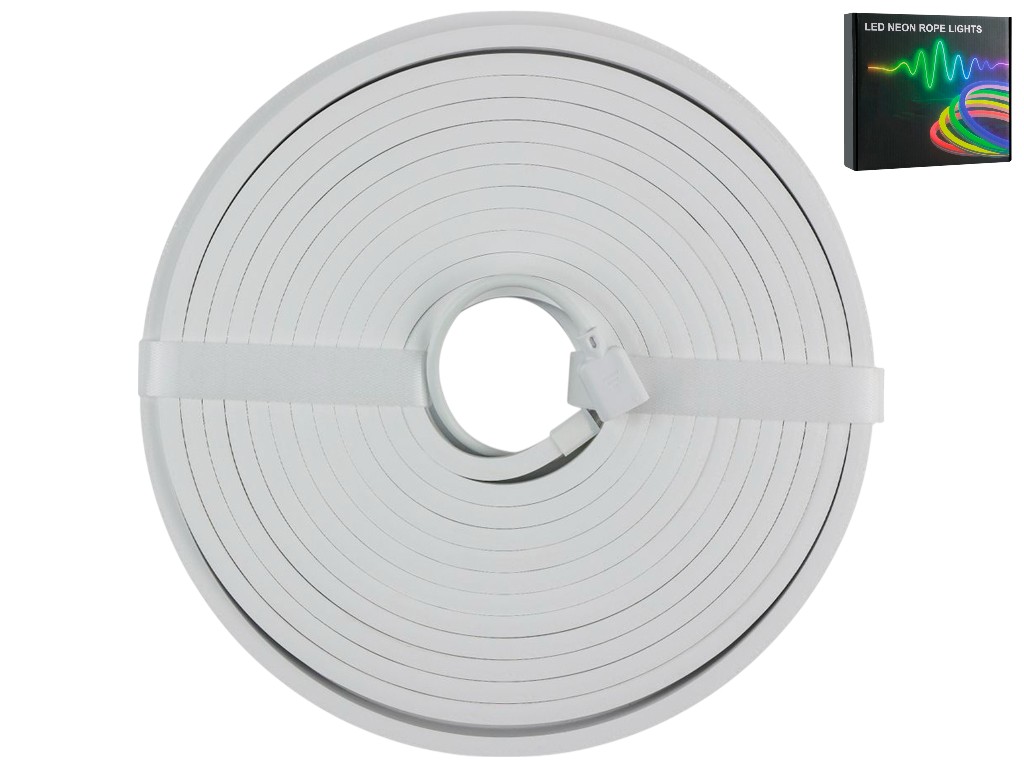 Неоновая лента DX-3535, 5м, Rgb 3535, с пультом, адаптерами и креплением, 235×210×50мм, черный