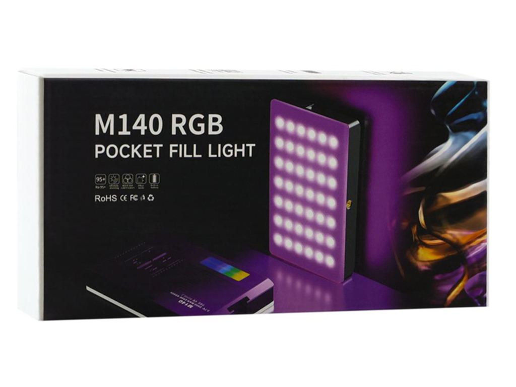 Студийная led лампа Hoco M140 rgb, аккумулятор 2000mah, мощность 6.5 вт, цвет черный