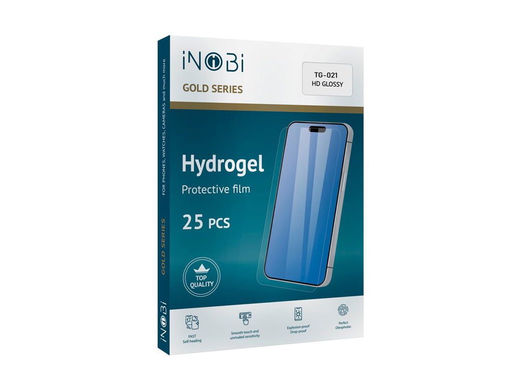Плівка гідрогель iNobi GOLD Korean, 225 на 325 мм, глянсова, упаковка 10 штук, колір прозорий