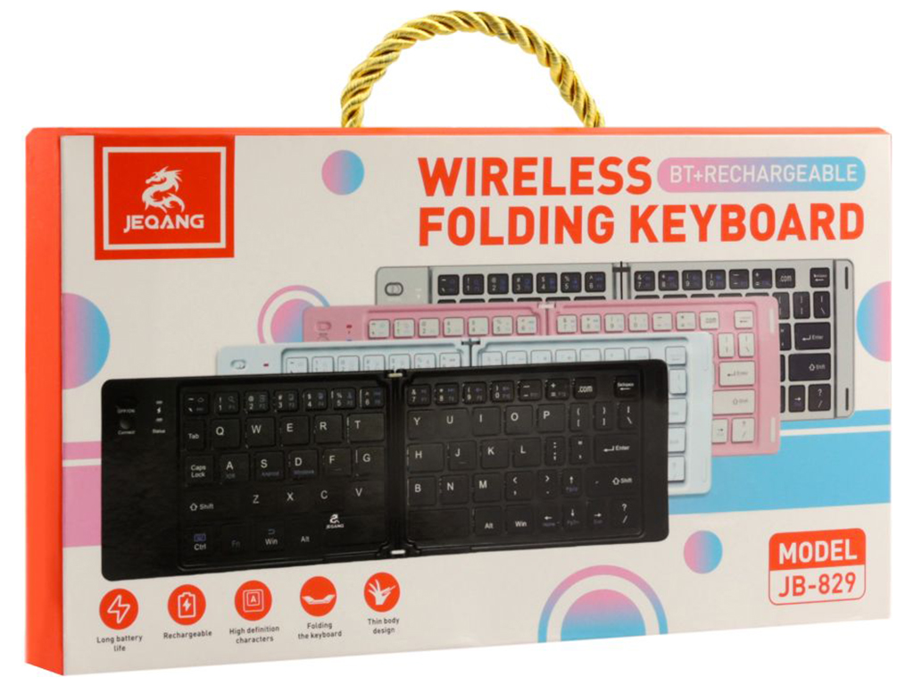 Клавіатура бездротова JEQANG JB-829 Foldable Bluetooth Колір Чорний