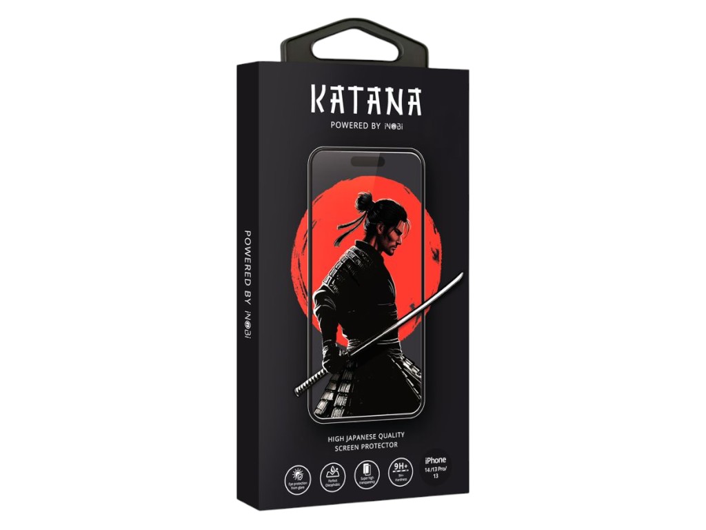 Защитное стекло Katana by iNobi для iPhone 13/13 Pro/14/16e, цвет черный