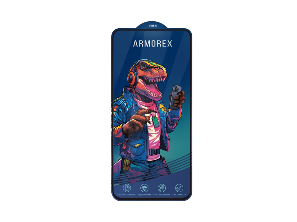 Защитное стекло Armorex 5D High-Alum AntiDust для Xiaomi Redmi Note 14 4G/5G, черный