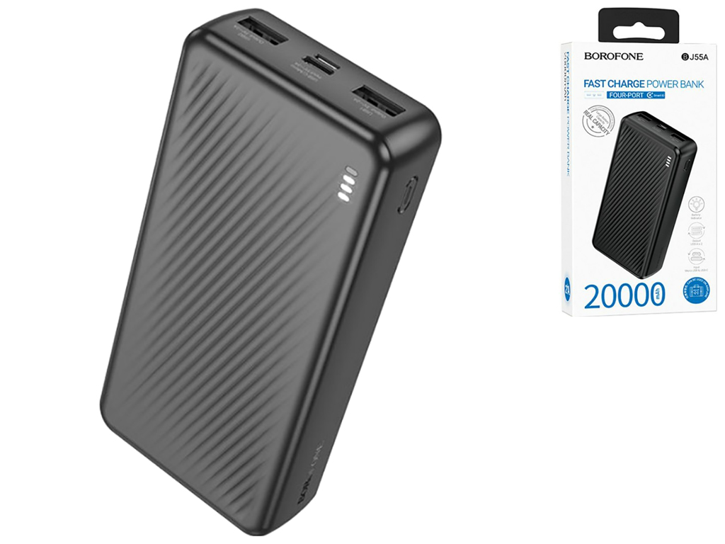 Универсальная мобильная батарея Power Bank Borofone BJ55A Graceful 20000mAh Мятая упак.,цвет черный