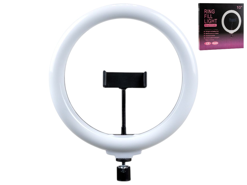 Лампа Fill Light DX-260, 10 Вт, 3000K–5000K, ABS пластик, 26см, 290×60×265мм, цвет черный