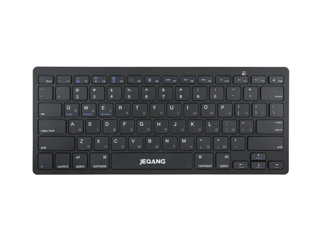 Клавиатура беспроводная Jeqang JB-320, bluetooth 5.2, 78 клавиш, ножничные, AAA, ENG/UKR, черный