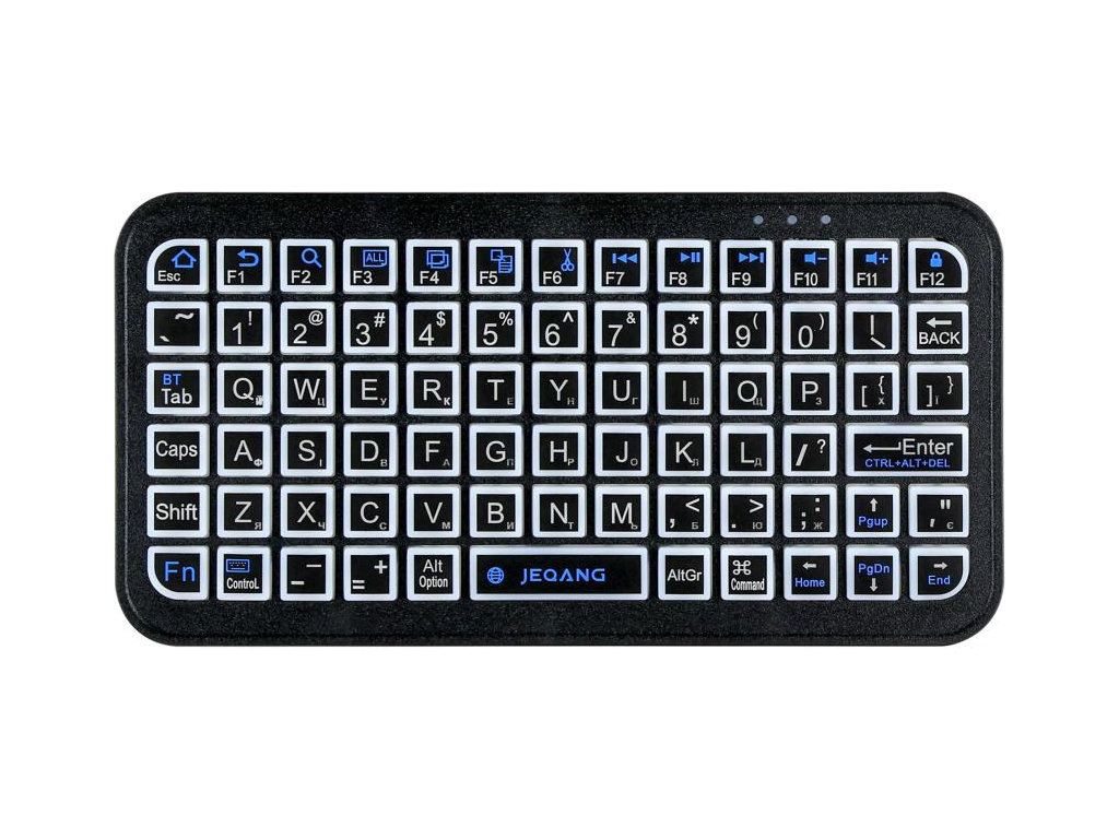Клавиатура беспроводная Jeqang JB‑512, bluetooth 5.2, RGB‑подсветка, 300mAh, ENG/UKR, цвет черный