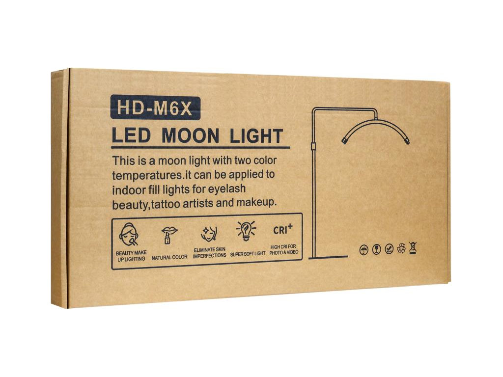 Лампа напольная Moon M6X, 36Вт, LED, ABS пластик, алюминиевый сплав, 33см, цвет черный