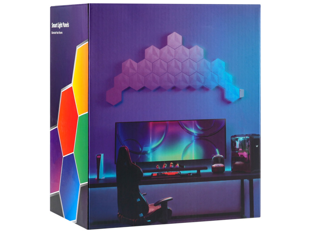 Светильник настенный Соты FWWSB-17-9, RGB подсветка, USB, пластик, 237×200×138мм, цвет белый, 9шт