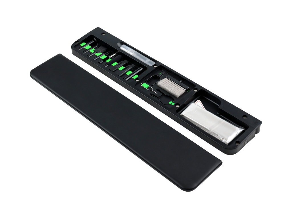 Набор для чистки 15 в 1, складной, пластик, экокожа, 365×85×28мм, цвет черный