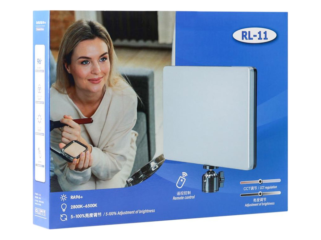 Панель Light RL-11, LED, складная, крепление, сетевой шнур, пульт, пластик, 30см, цвет черный