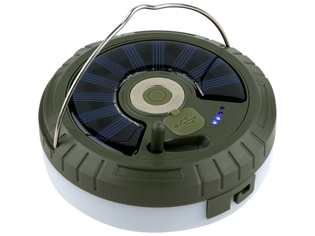 Фонарь-гирлянда MH-0518, LED, Solar, 2000мАч, USB, пульт ДУ, пластик, 113×110×55мм, цвет хаки