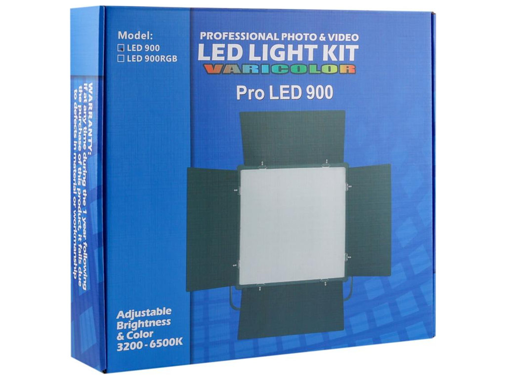 Панель Light VP900, LED, с лопастями, крепление, адаптер, 4А, винт 1/4", пластик, 35см, цвет черный