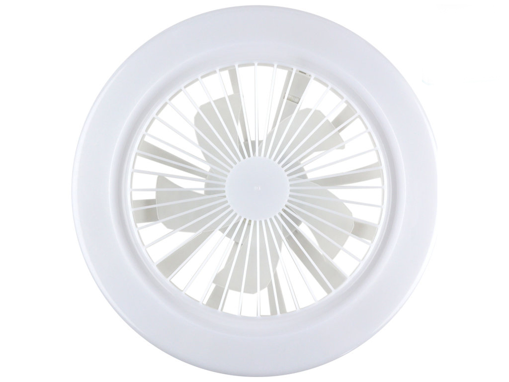 Лампа кольцевая с вентилятором FS1-LED-30W, E27, пластик, 259×259×80мм, цвет белый