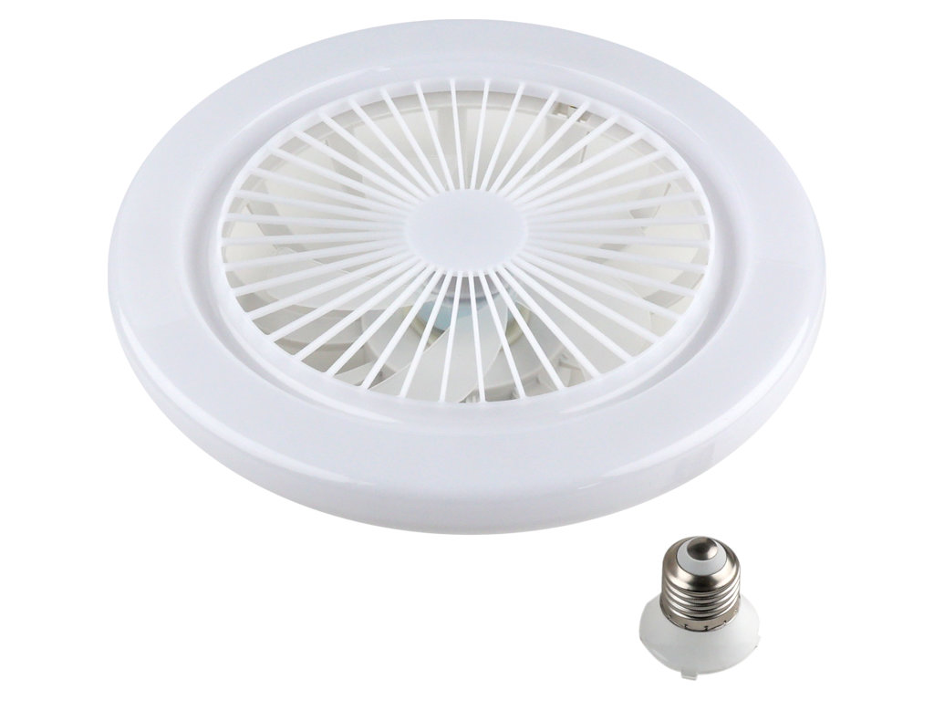 Лампа кольцевая с вентилятором FS1-LED-30W, E27, пластик, 259×259×80мм, цвет белый