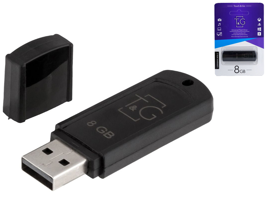 USB Flash Drive T&G 8gb Classic 011 Цвет Черный