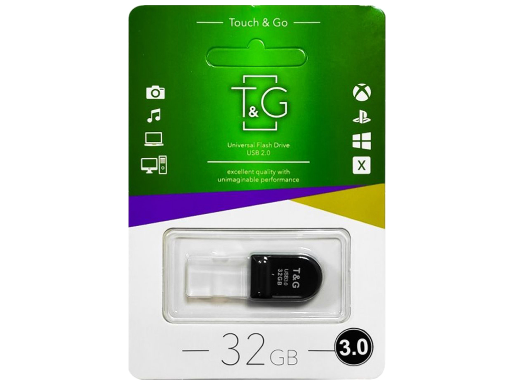 USB Flash накопитель 3.0 T&G 32gb Shorty 010 Цвет Чёрный