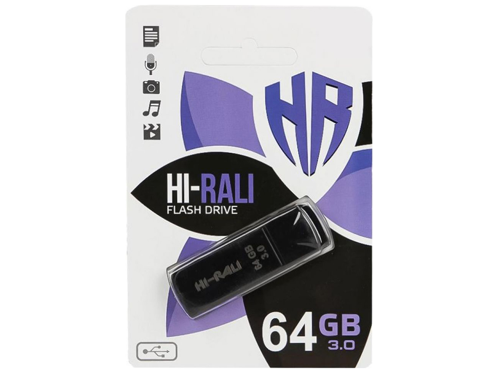 USB флеш-накопичувач Hi-Rali Taga 64gb Колір Чорний