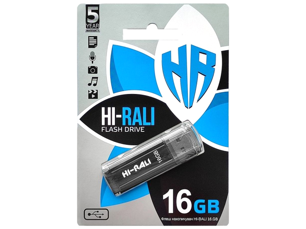 USB флеш-накопитель Hi-Rali Stark 16gb, Черный