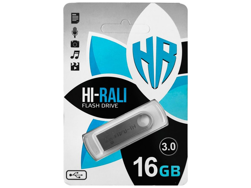 USB флеш-накопичувач 3.0 Hi-Rali Shuttle 16gb Колір Сталевий
