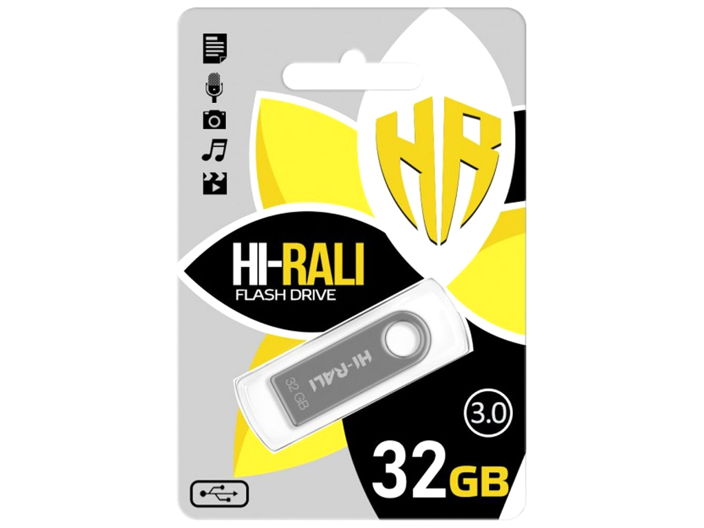 USB флеш-накопитель 3.0 Hi-Rali Shuttle 32gb, Стальной