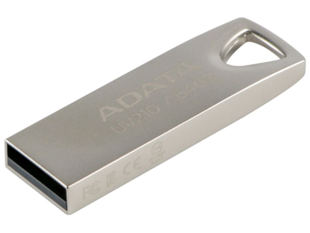 USB флеш-накопитель A-Data AUV 210 64GB, цвет серебро