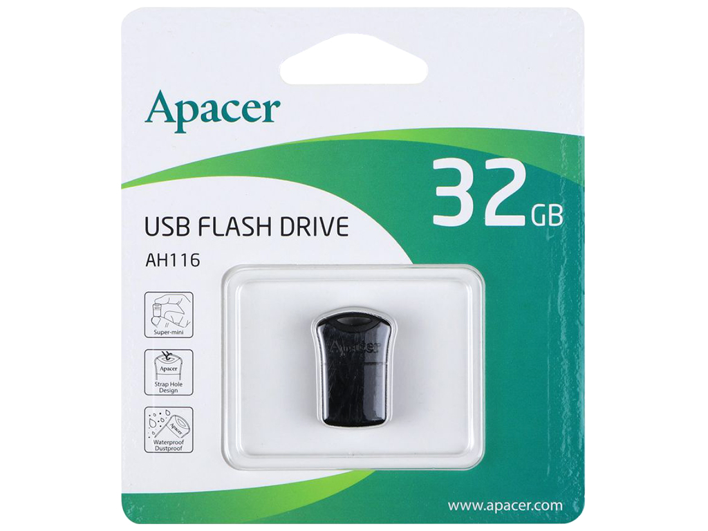 USB флеш-накопитель Apacer AH116 32gb, Black