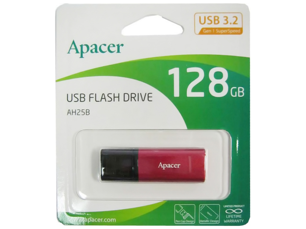 USB флеш-накопитель 3.2 Apacer AH25B 128gb, цвет красный